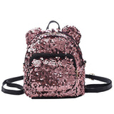 Lady cartoon Sequins School Backpack