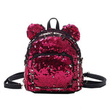 Lady cartoon Sequins School Backpack