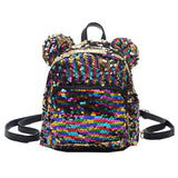 Lady cartoon Sequins School Backpack