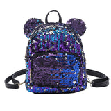 Lady cartoon Sequins School Backpack