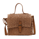Straw Shoulder Bag Small Flap
