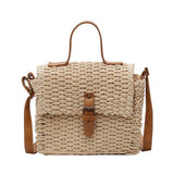 Straw Shoulder Bag Small Flap