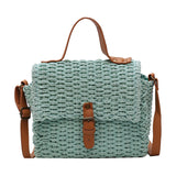 Straw Shoulder Bag Small Flap